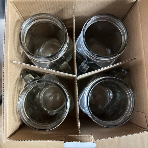 Circleware Glass Mason Jars, Set of 4, 17 oz, Honey Bee Mugs - Picture 5 of 6